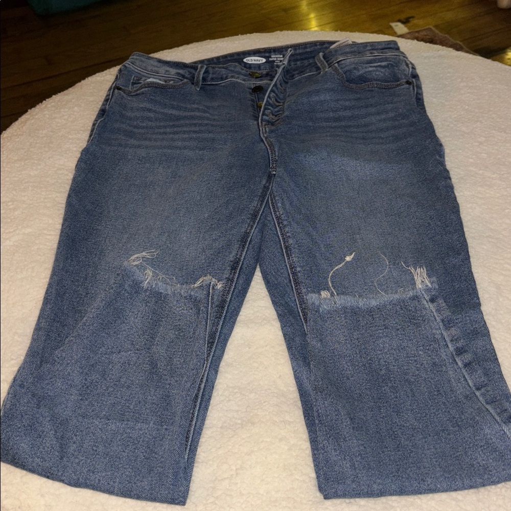 Old Navy Distressed Skinny Jeans ankle distressed